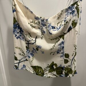 Reformation Blue and Green Floral Camisole